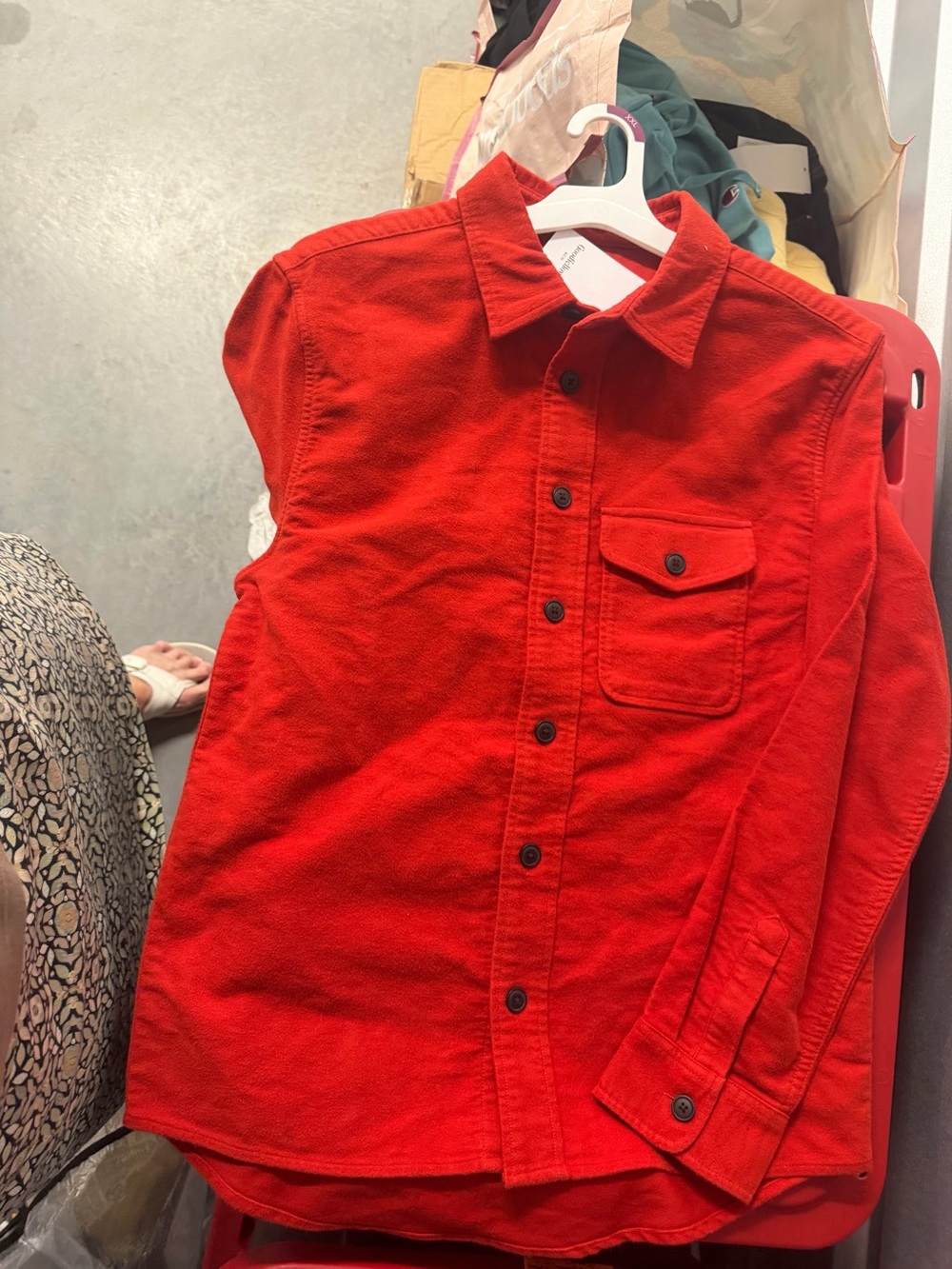 Goodfellow & Co Red button down shirt size small NWT heavy shirt